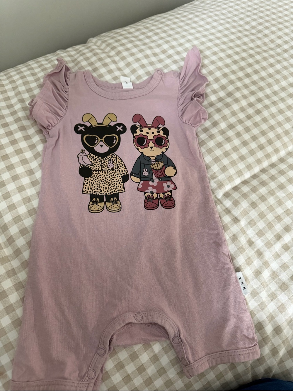 Huxbaby Mauve Pink Baby Onesie with Snap Shoulder
